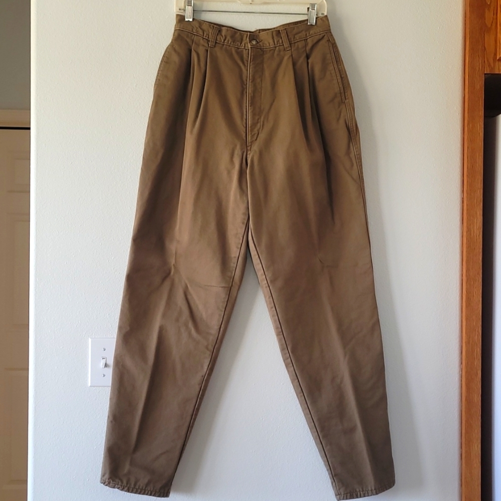 L.L.Bean Women's vintage flannel lined khaki jeans, slacks size 14